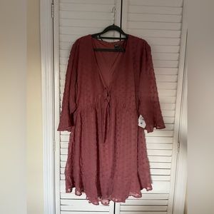 Arula Burgundy Tie-Front Dress, size A